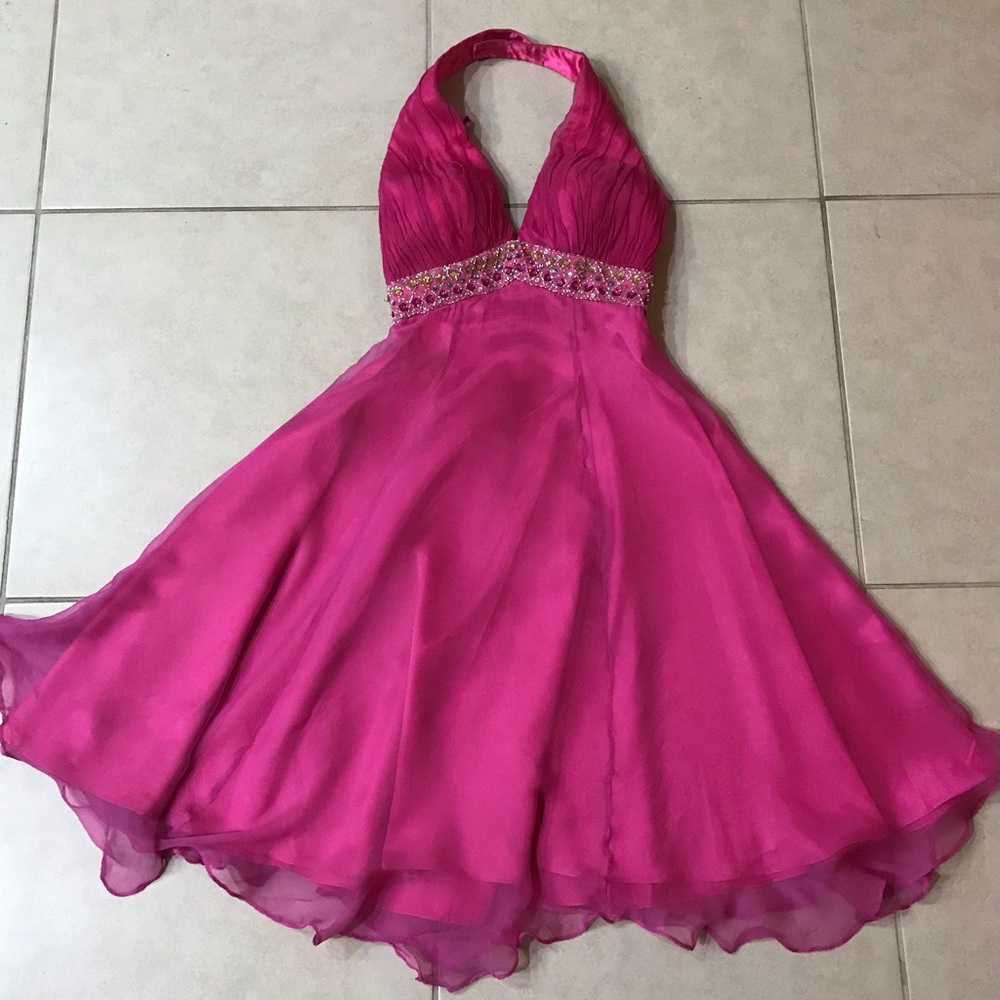 ❤️❤️❤️❤️New item Riva Designs fuchsia classy dress size 0 - Picture 6 of 7